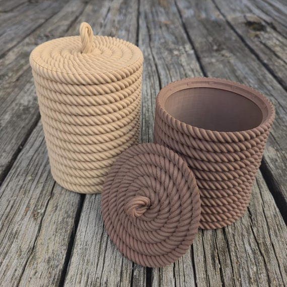Decorative Rope Canister Set — 3D printable STL file