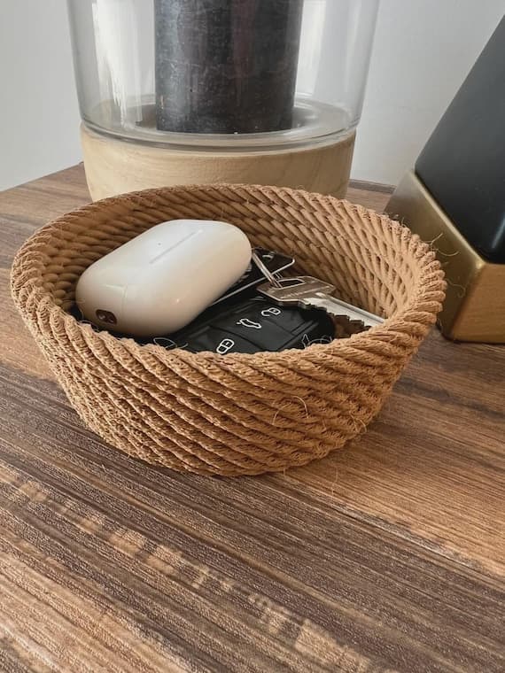 Spiral Rope Bowl 3D Model: Modern Minimalist Storage Design thumbnail 2