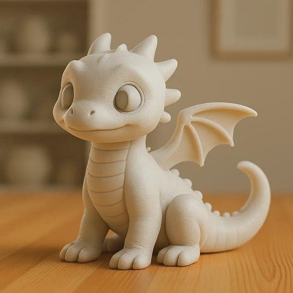 Baby Dragon Figurine: 3D Printable Fantasy Model (Digital File)