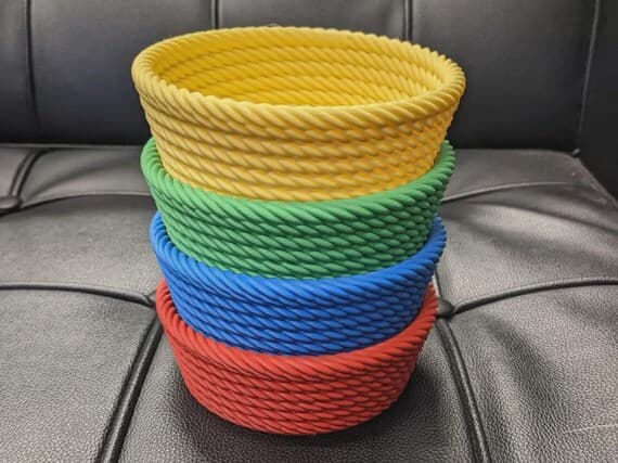 Spiral Rope Bowl 3D Model: Modern Minimalist Storage Design thumbnail 3