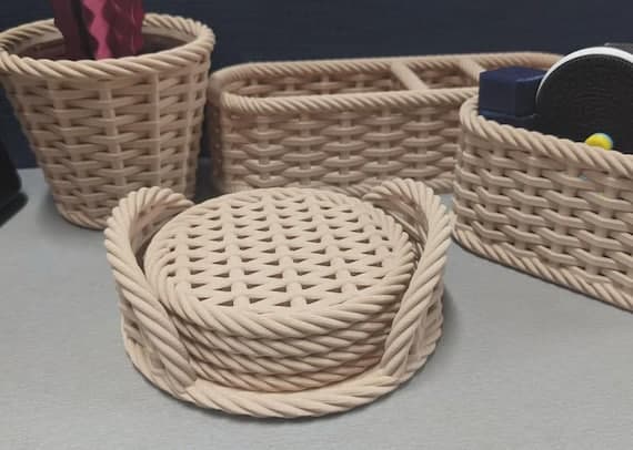 Woven Style Coaster: Decorative and Functional (Digital STL Download) thumbnail 2