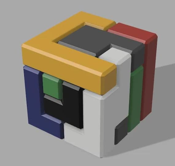 3D Printable 4x4 Puzzle Cube (STL File, Digital Download) thumbnail 3