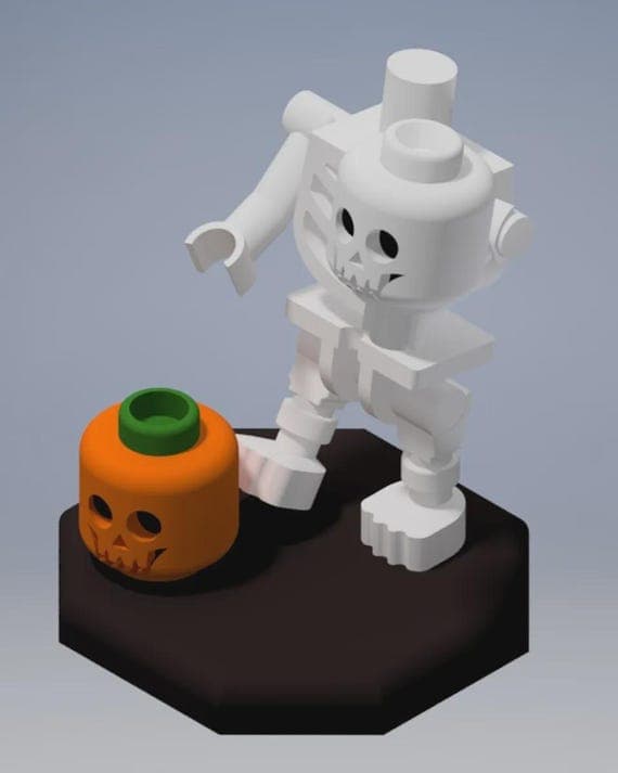 Brick-Style Halloween Skeleton Model